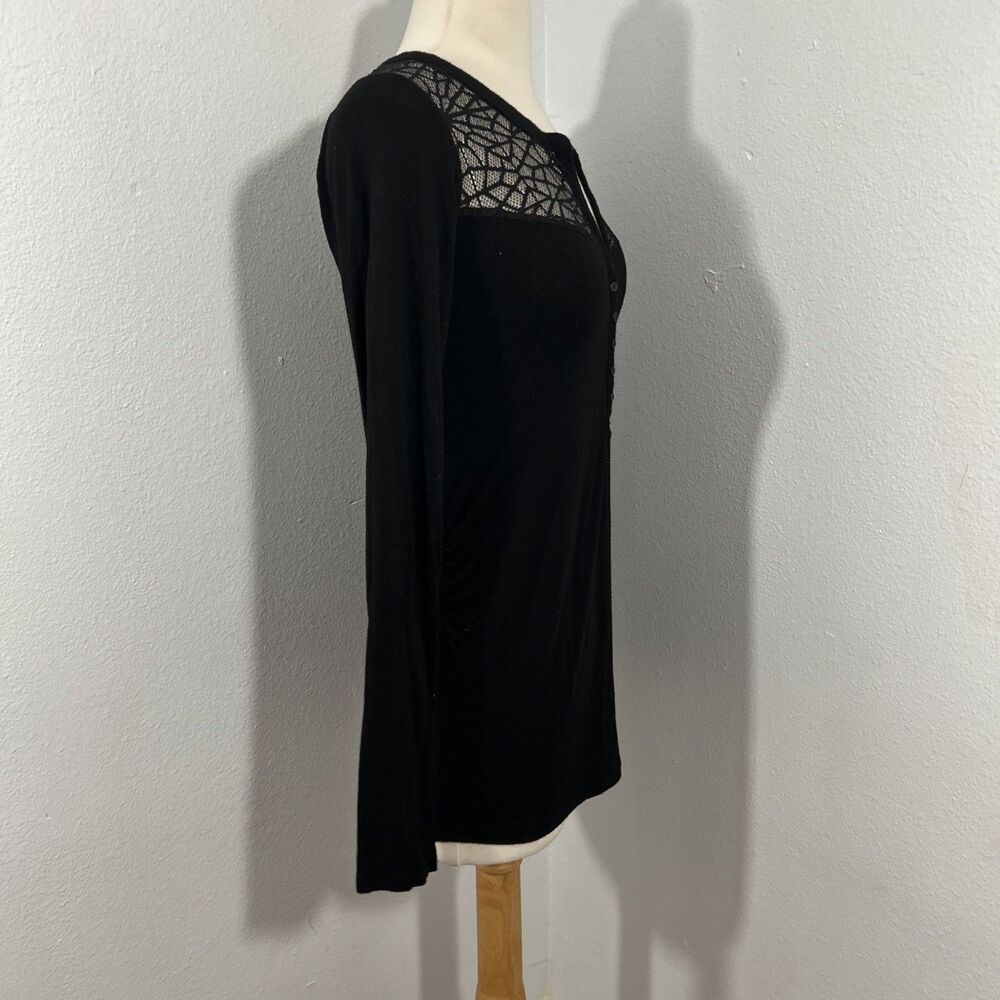 HM Top Womens S Black Mama Henley Maternity Minimalist Preppy Y2K - Picture 4 of 8